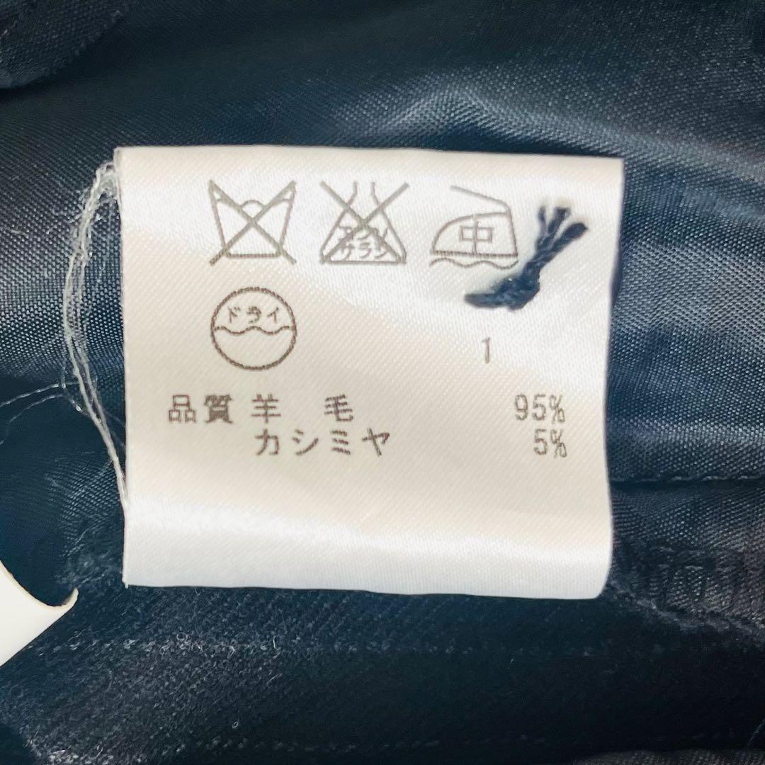 iCBアイシービー ストライプウールセットアップパンツスーツ カシミヤ混 ML紺