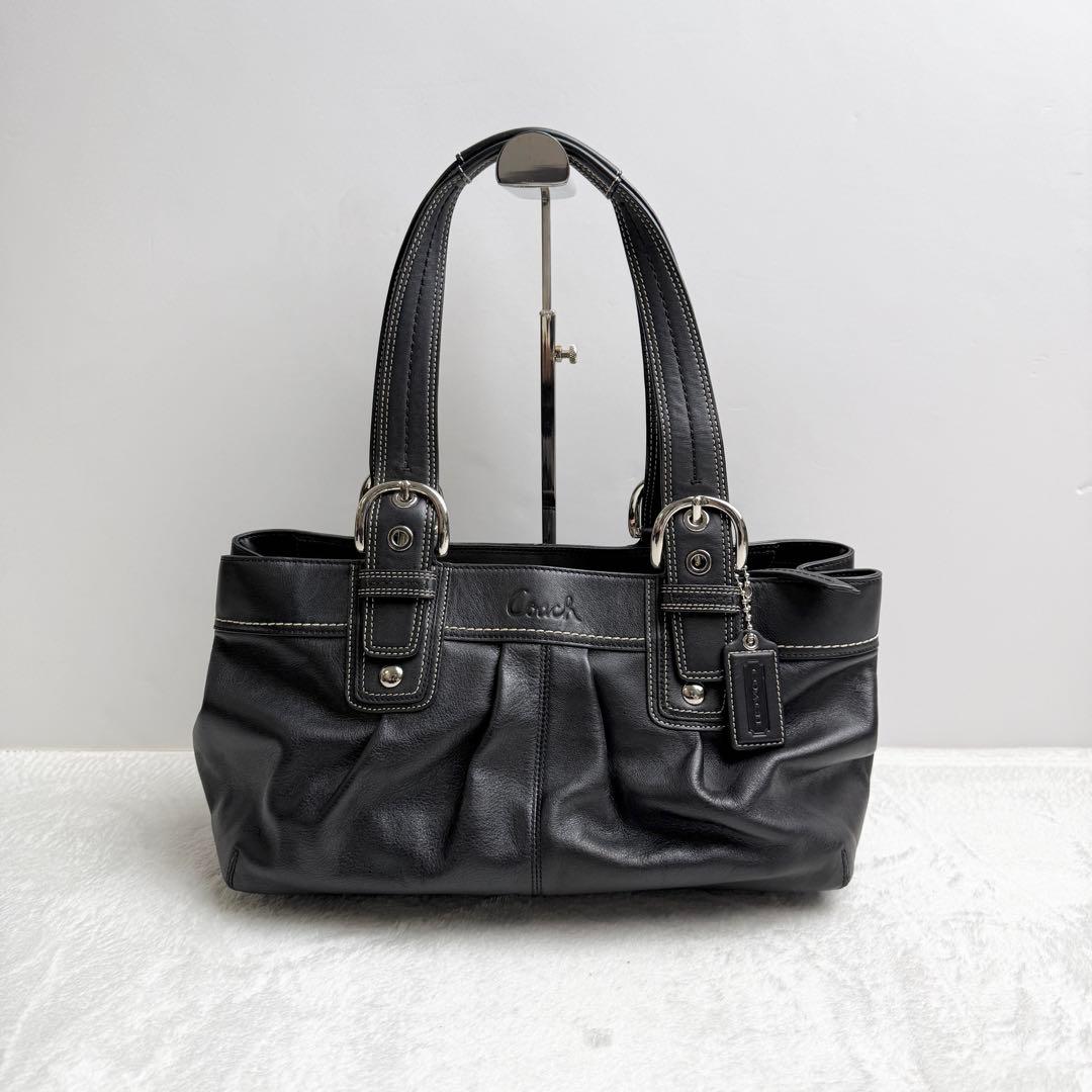 バッグ coach hand bag leather soho black y2k