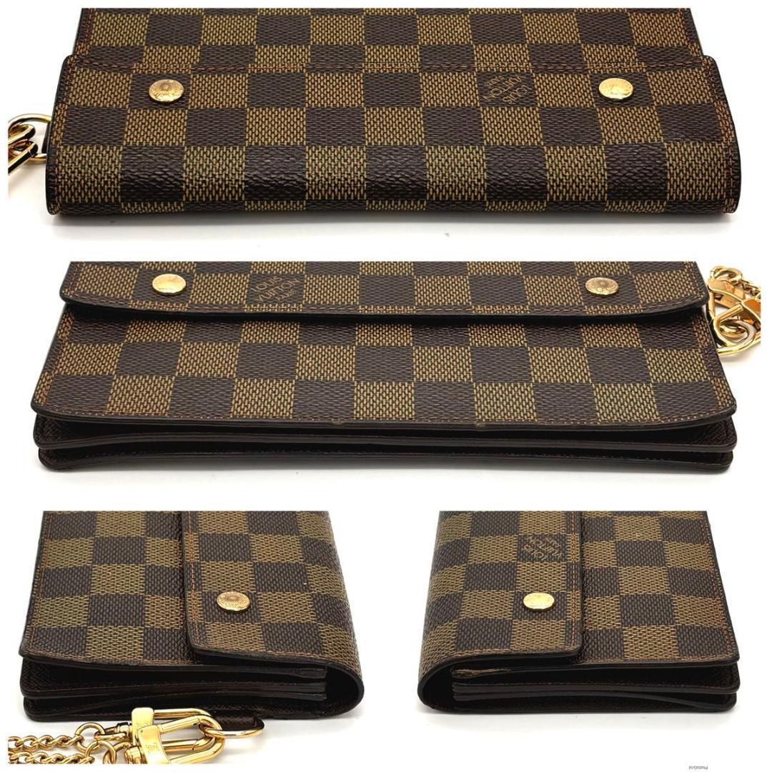 ルイヴィトン ダミエ アコルディオン チェーンウォレット 長財布 ブラウン