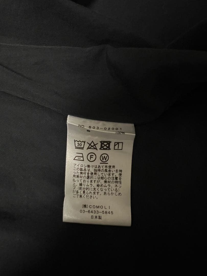 COMOLI コモリシャツ　ネイビーサイズ4
