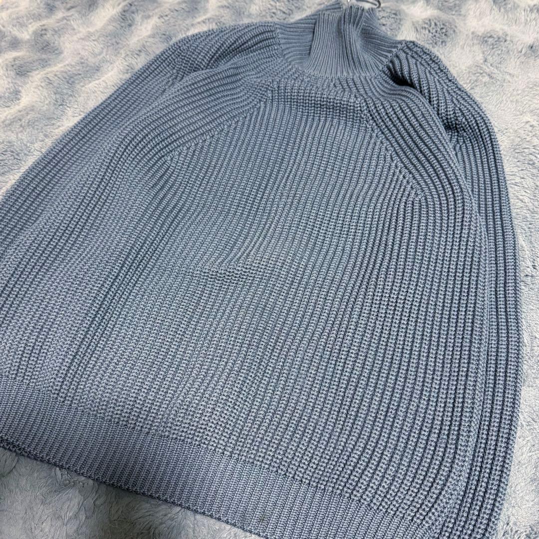 BATONER ブルーグレー タートルネックニット サイズ2 シグネチャー M