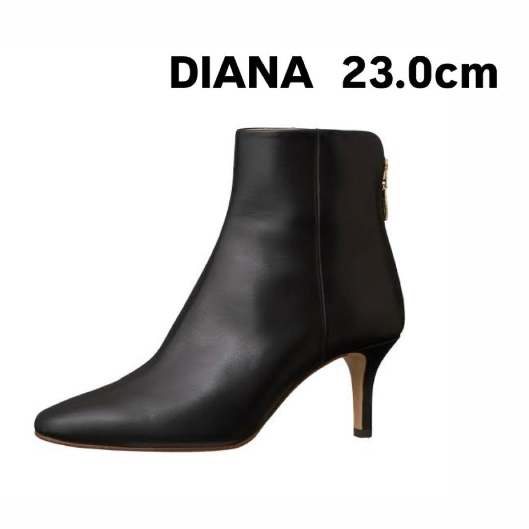 ダイアナ　DIANA ショートブーツ　ブラック　黒　レザー　革　バックファスナー