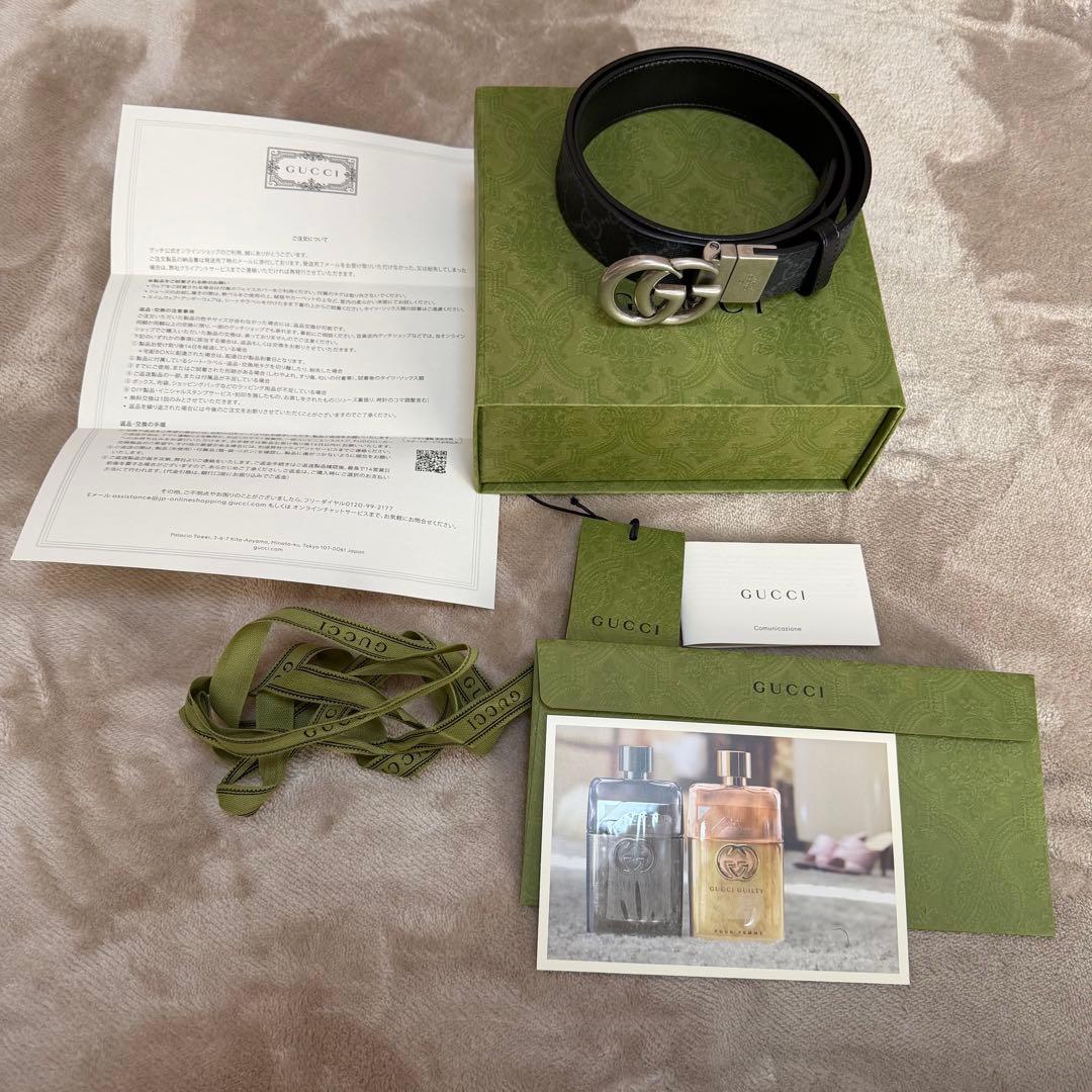GUCCI ダブルG リバーシブル スリムベルト グッチ