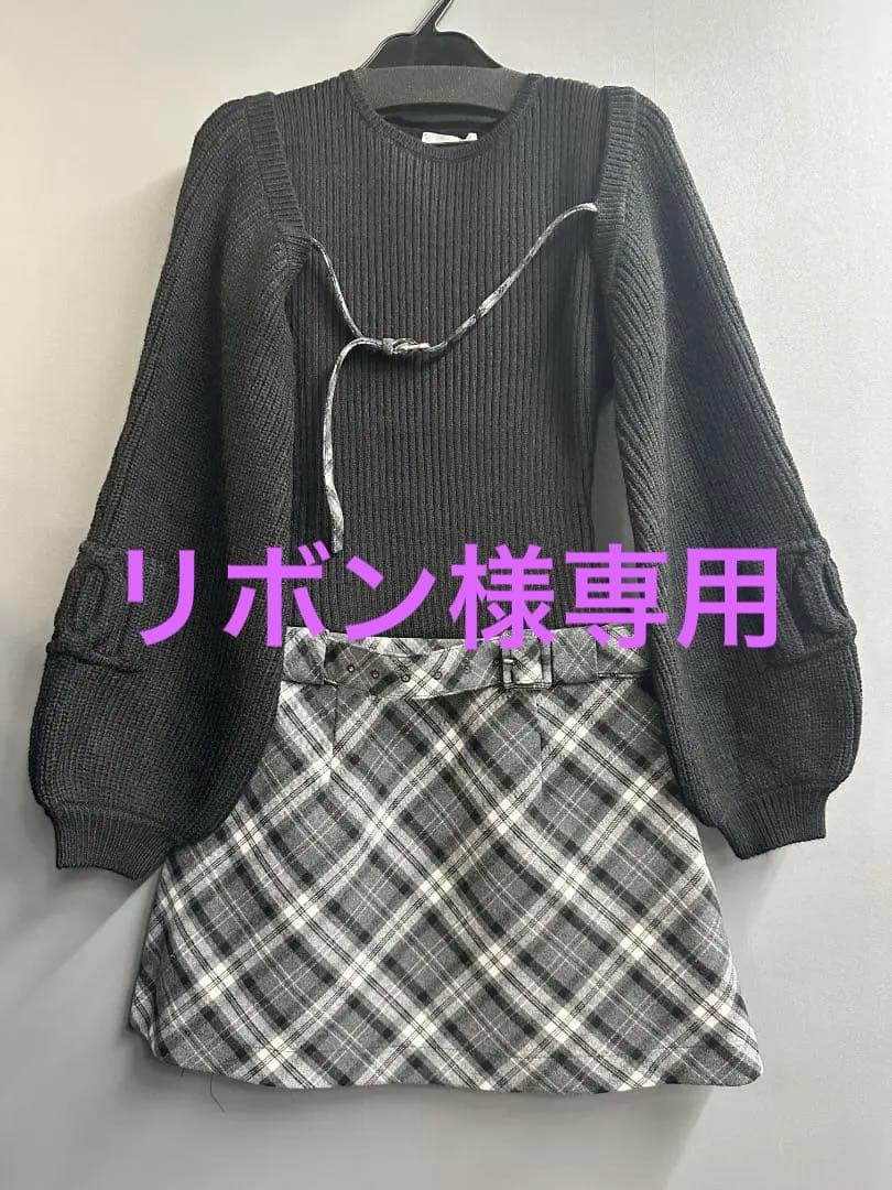 Darich ダーリッチ ドッキングミドルウエストニットミニワンピース