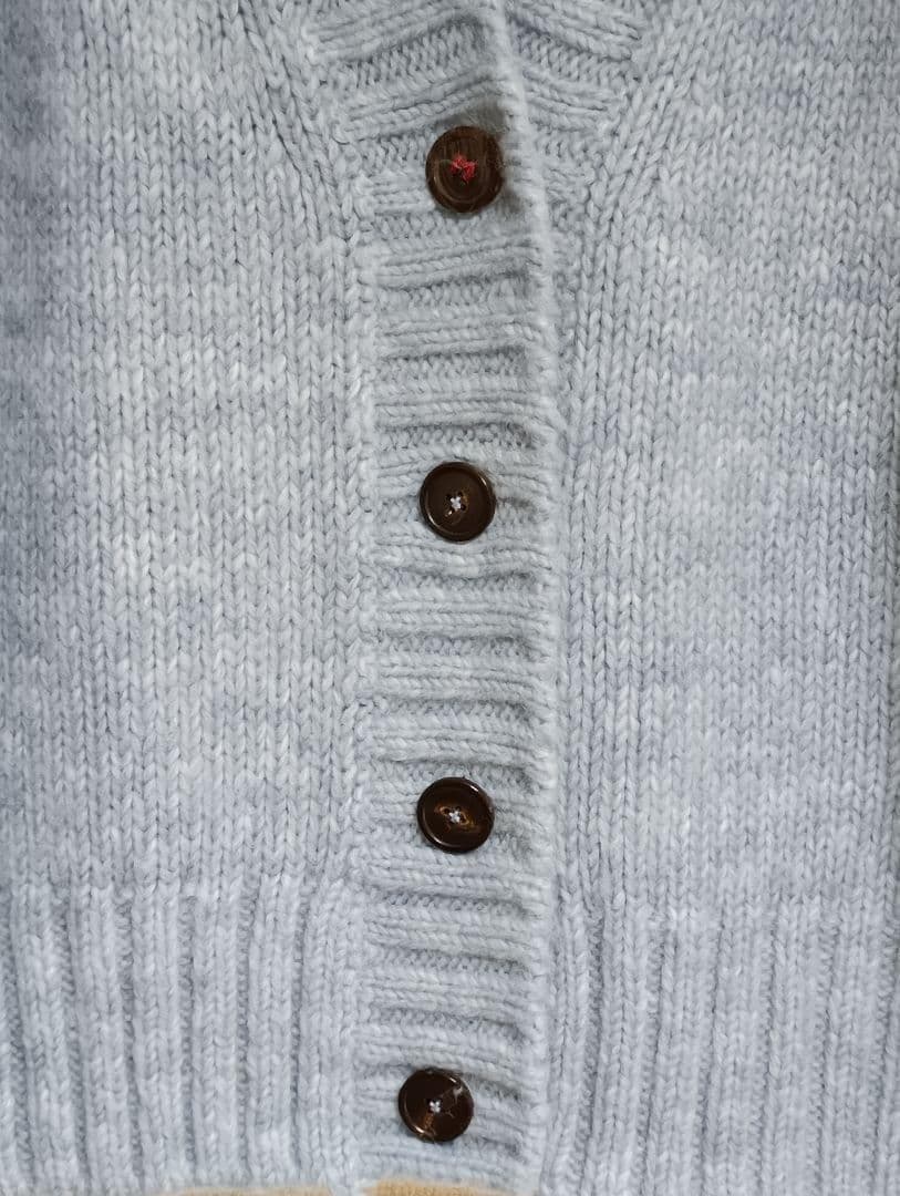 MaisonMargielaタグ付きブルーボタニカルダイカーディガン