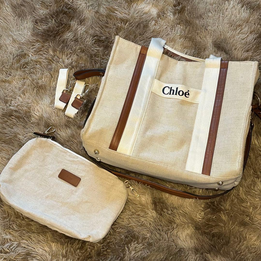Chloé キャンバス トートバッグ 大容量　 マザーズバッグクロエ