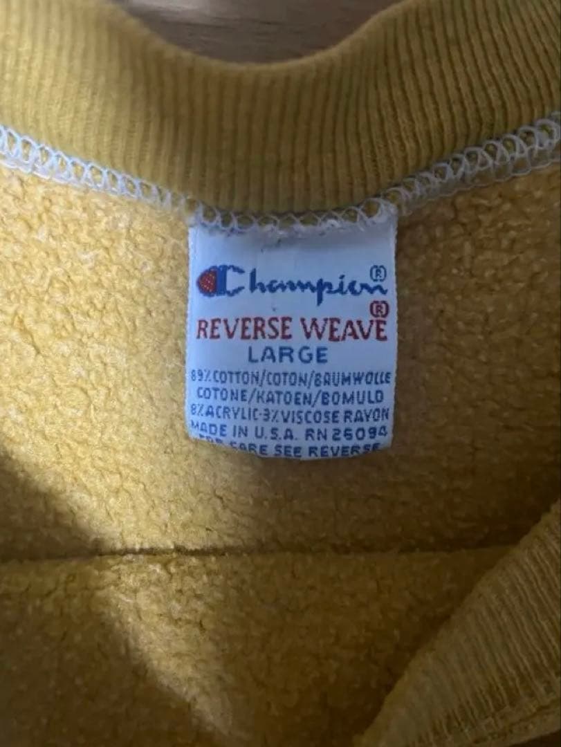 90s USA製 チャンピオン リバースウィーブ　Lサイズ マスタード