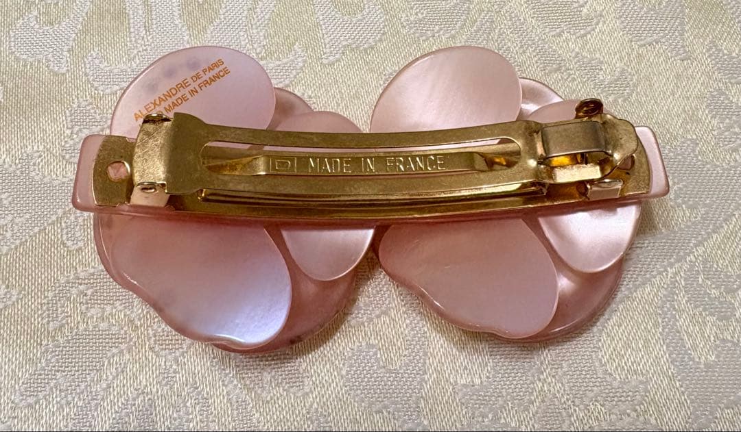 ✨極美品✨アレクサンドルドゥパリ 双子カメリア バレッタ ピンク