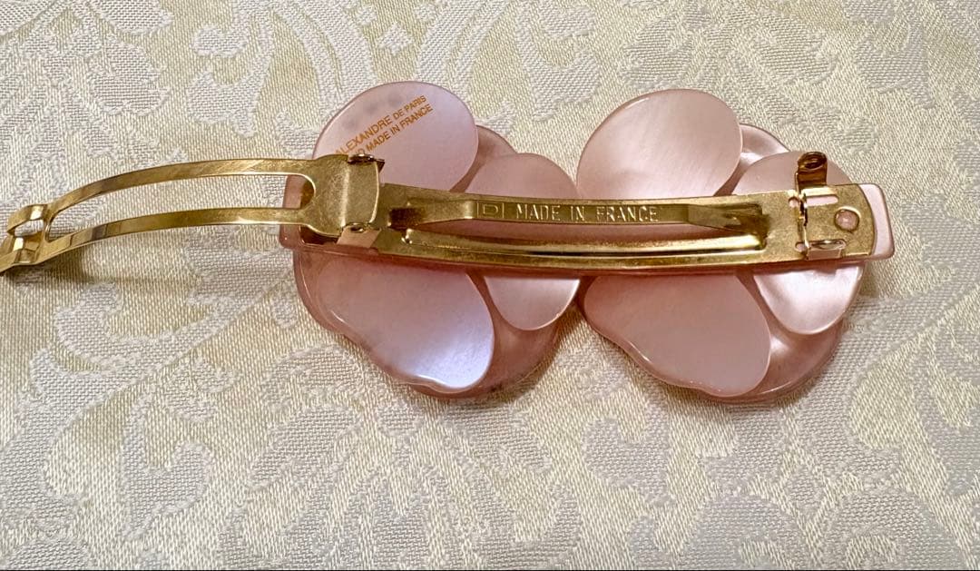 ✨極美品✨アレクサンドルドゥパリ 双子カメリア バレッタ ピンク