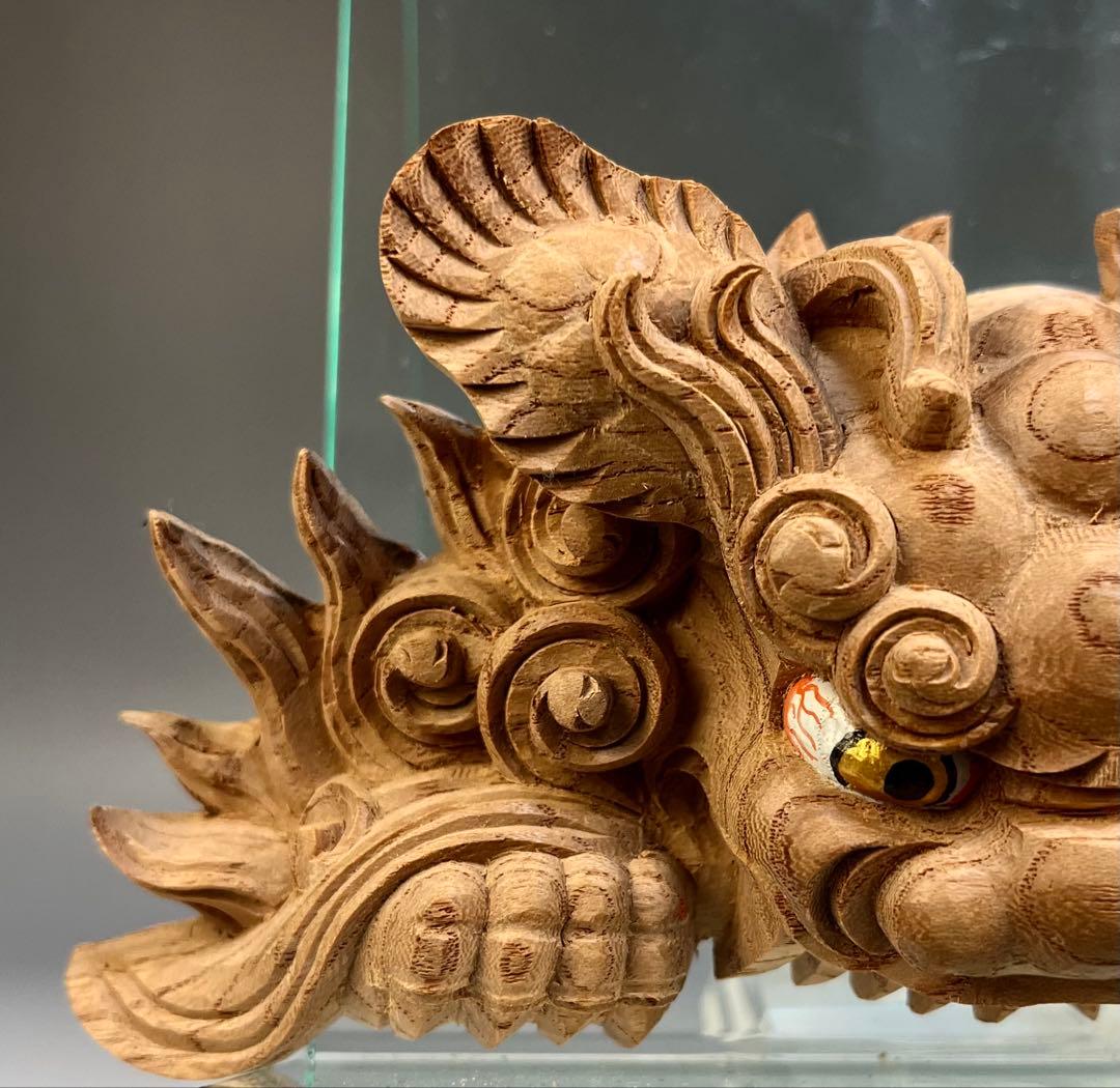 Mas ashi【木彫　獅噛】だんじり　魔除け　宮彫り　悪疫を噛み砕く