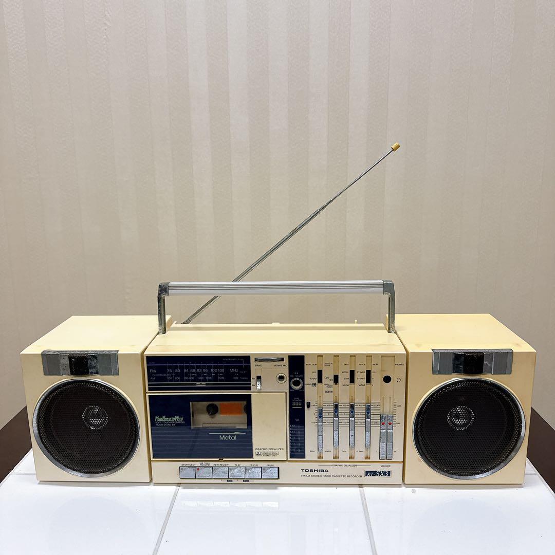 TOSHIBA RT-SX3 分離型ラジカセ 通電 ラジオOK 昭和レトロ