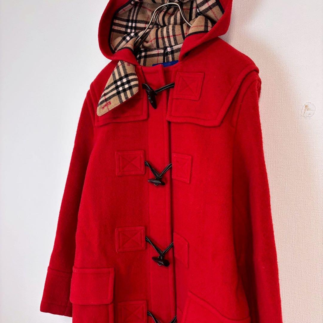 ◇ バーバリーブルーレーベル【M】ダッフルコート　アウター　フード　ノバチェック
