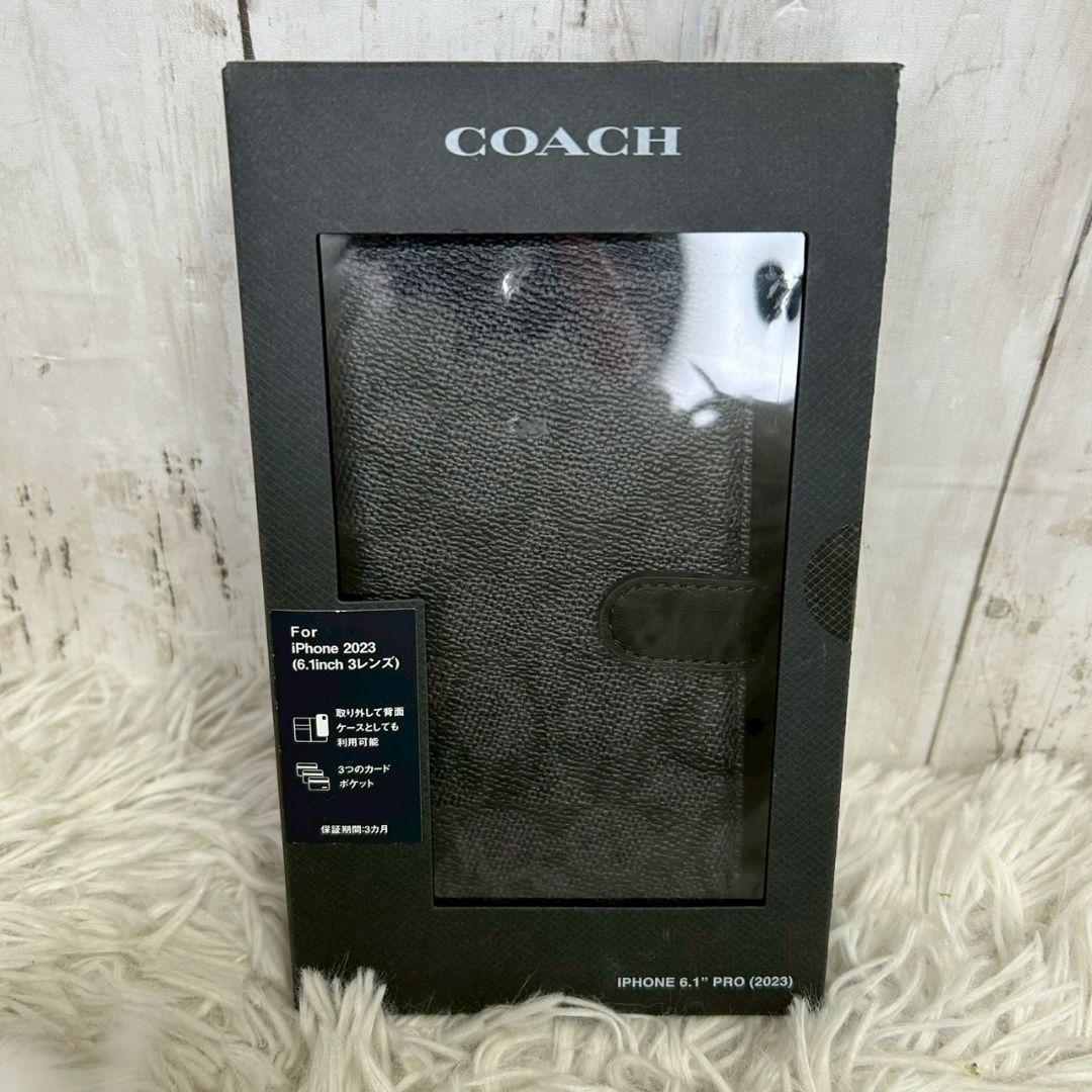 COACH　スマホケース　新品未使用　iPhone15pro 6.1　シグネチャ