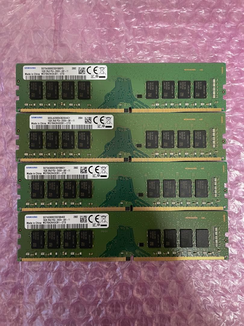 メモリ 16GB×4枚=64GB DDR4-2666 SAMSUNG製 動作保証