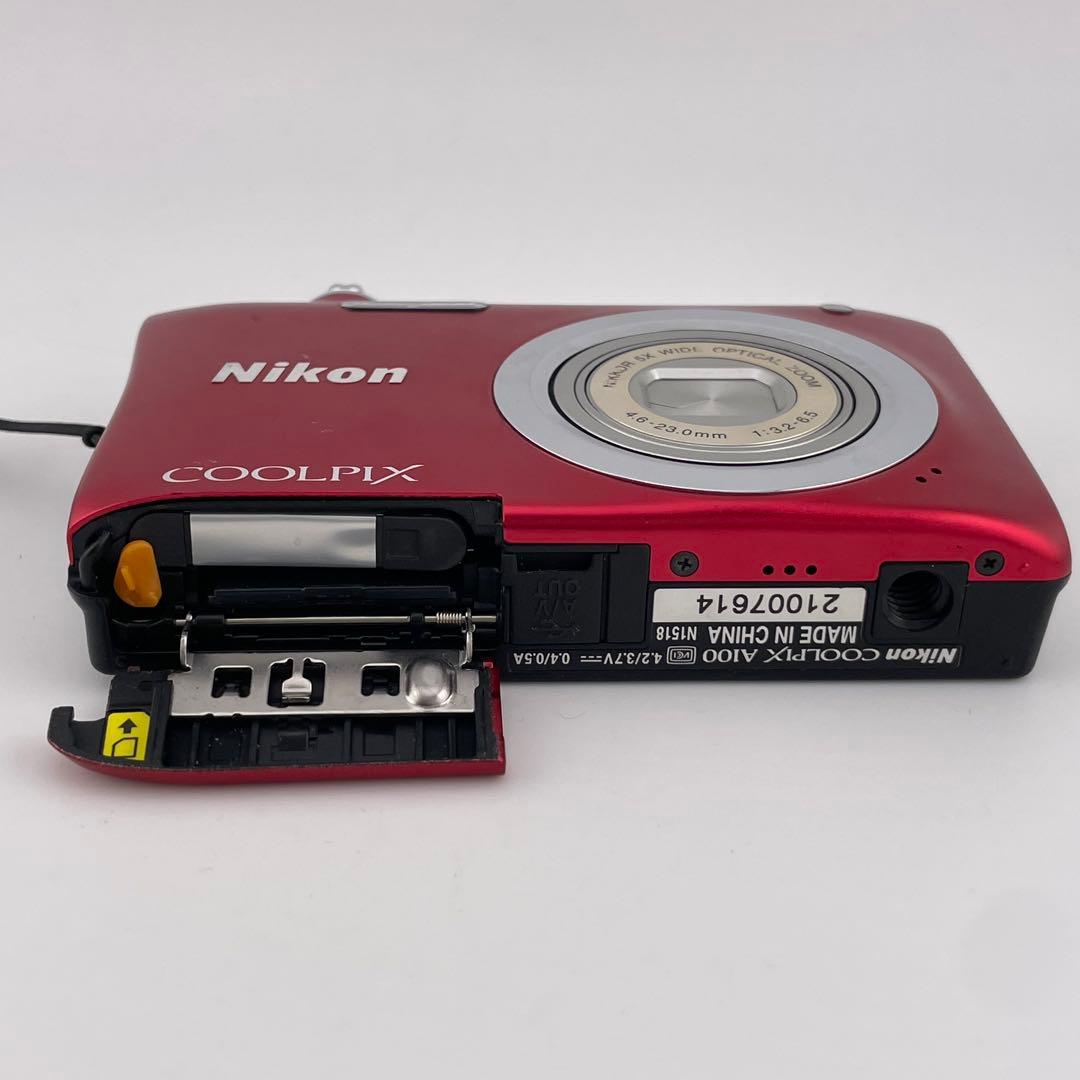 実写美⭕️【動作確認済】Nikon COOLPIX A100 レッド　デジカメ