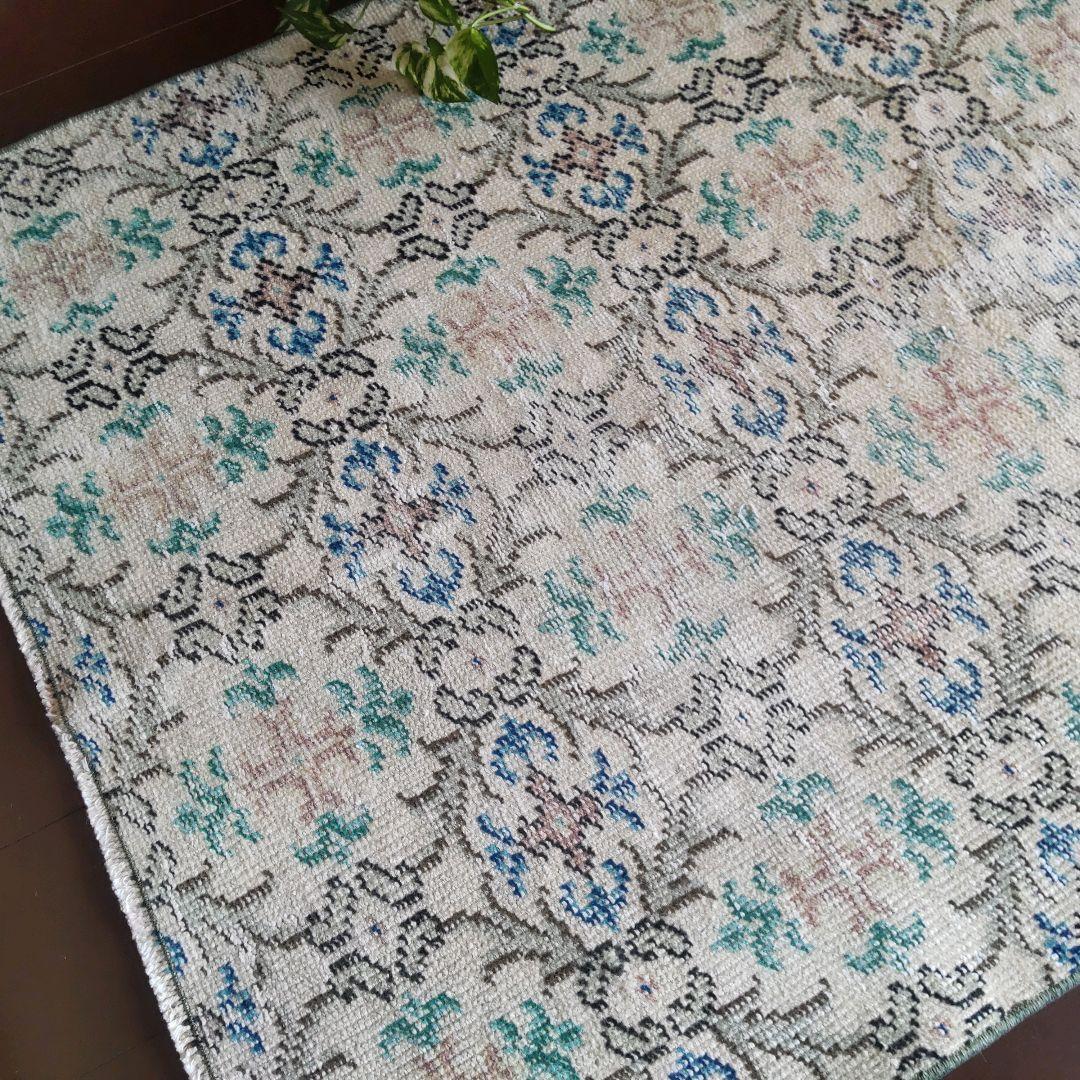 【すみれ】トルコラグ　94×209　ヴィンテージラグ　MS039