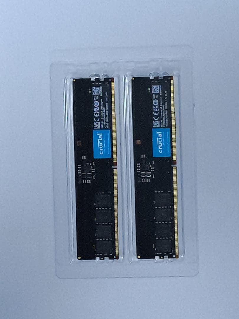 PCメモリcrucial DDR5 4800 32GB（16GB x 2枚組）