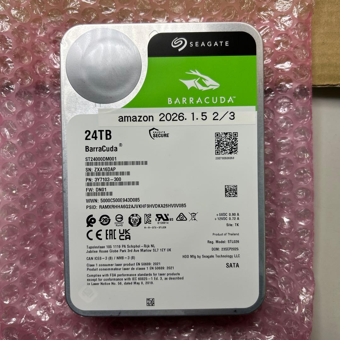 Seagate BarraCuda 3.5インチ 24TB ハードディスク