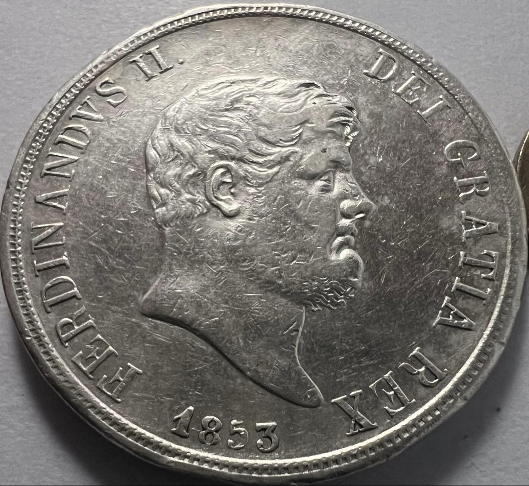 招*@様 1853年イタリアNaples &Sicily 120G銀貨フェルディ