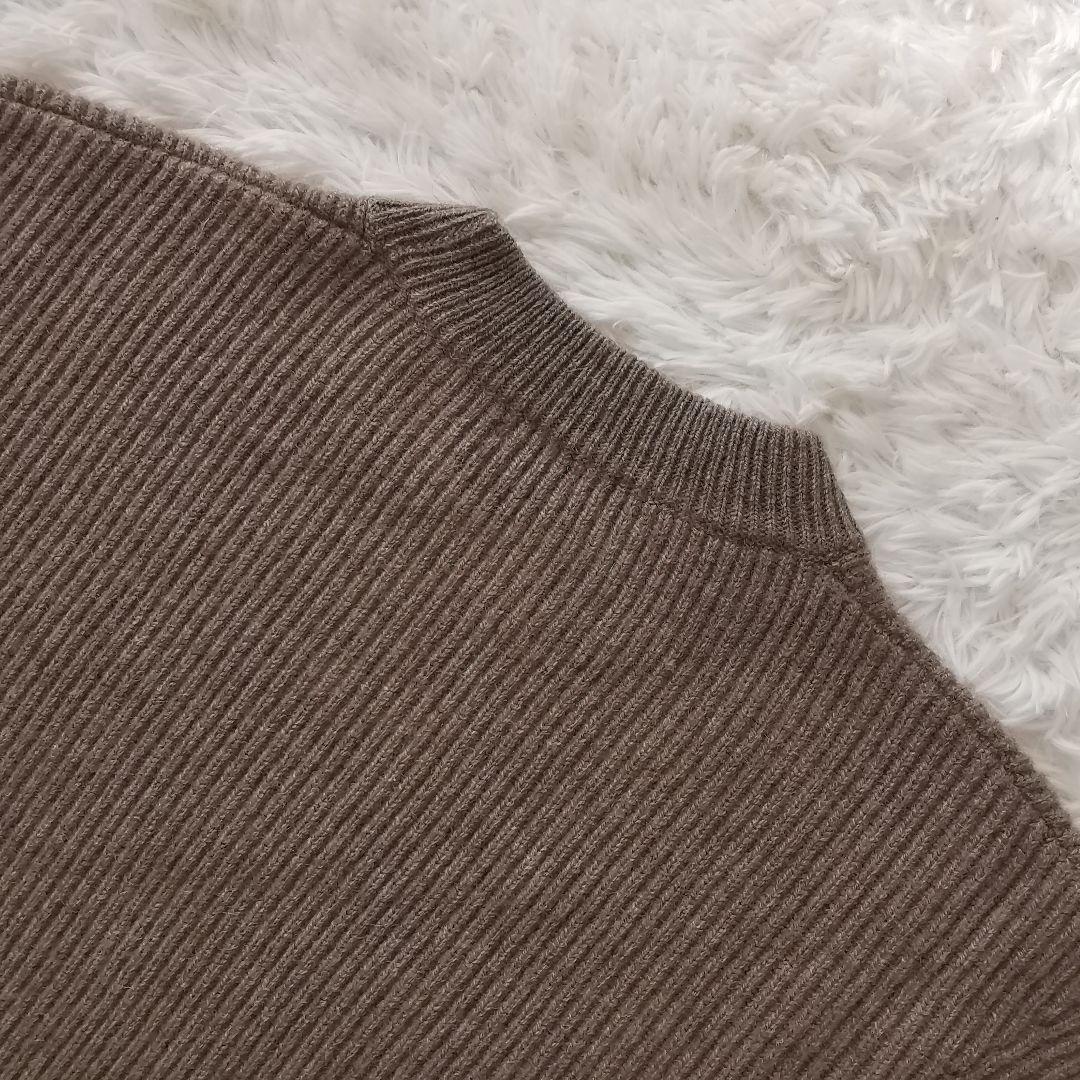 試着のみ SEEALL ヤク オーバーサイズ クルーネック セーター 茶 F