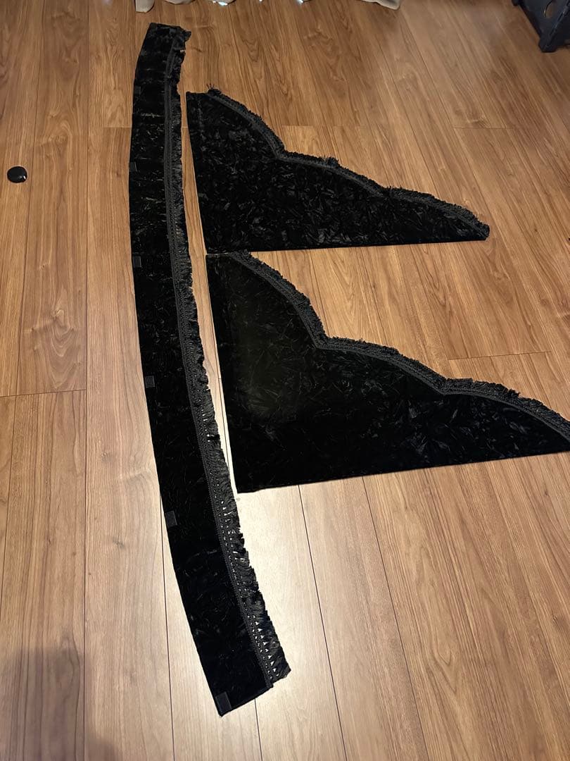 雅 チンチラ ブラック フロント サイド カーテン