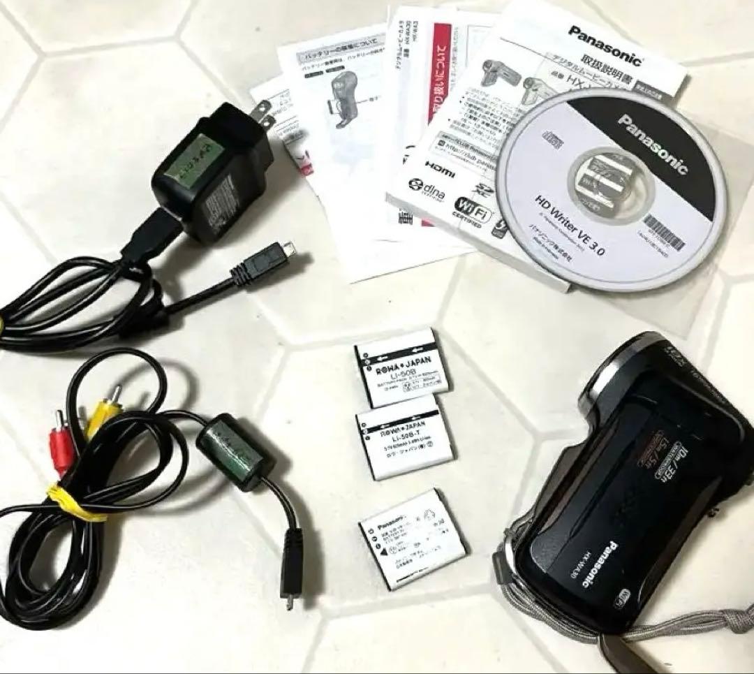 防水　Panasonic デジタルムービーカメラ　HX-WA30 説明書　付属品