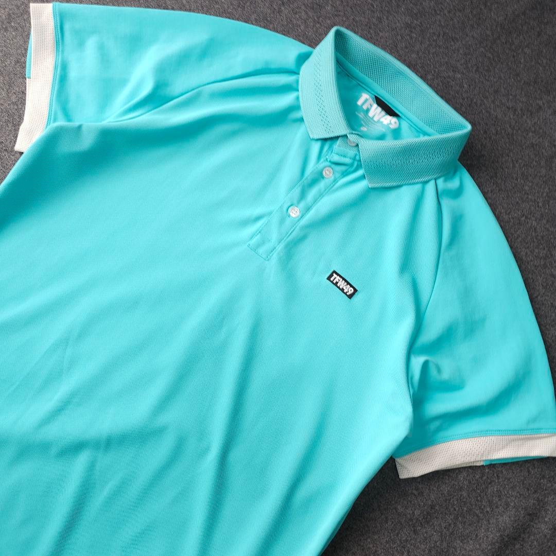 【TFW49】背中 ロゴネーム 半袖ゴルフポロシャツ ミントグリーン XL