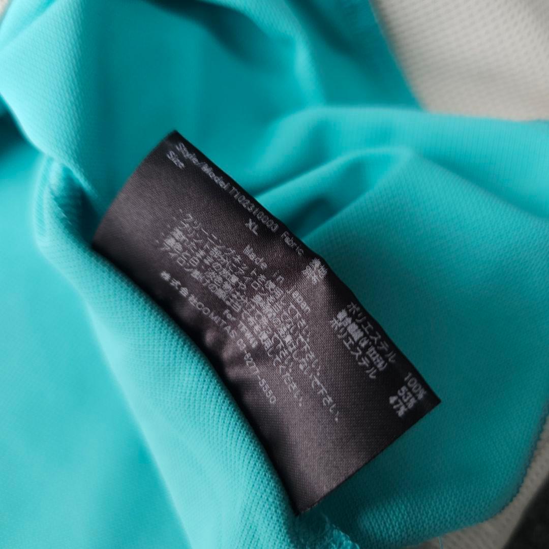 【TFW49】背中 ロゴネーム 半袖ゴルフポロシャツ ミントグリーン XL