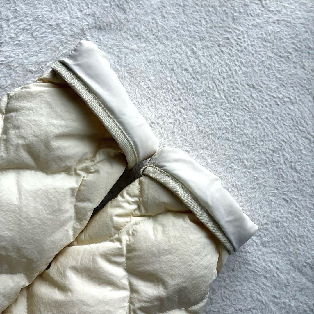 美品 オーシバル Bshop 撥水 キルトダウンカラーレスジャケット 2 生成り