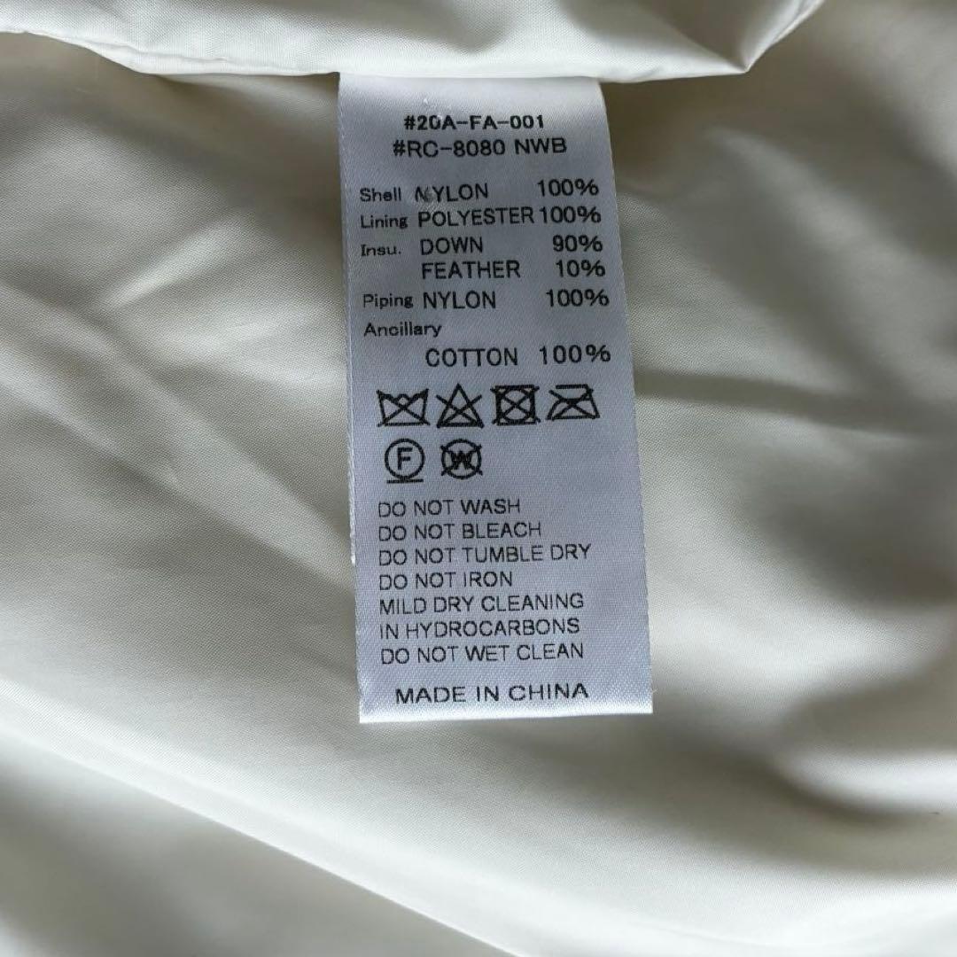 美品 オーシバル Bshop 撥水 キルトダウンカラーレスジャケット 2 生成り