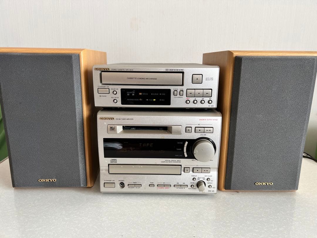 【ジャンク】ONKYO FR-V3 ミニコンポ CDカセットラジオ