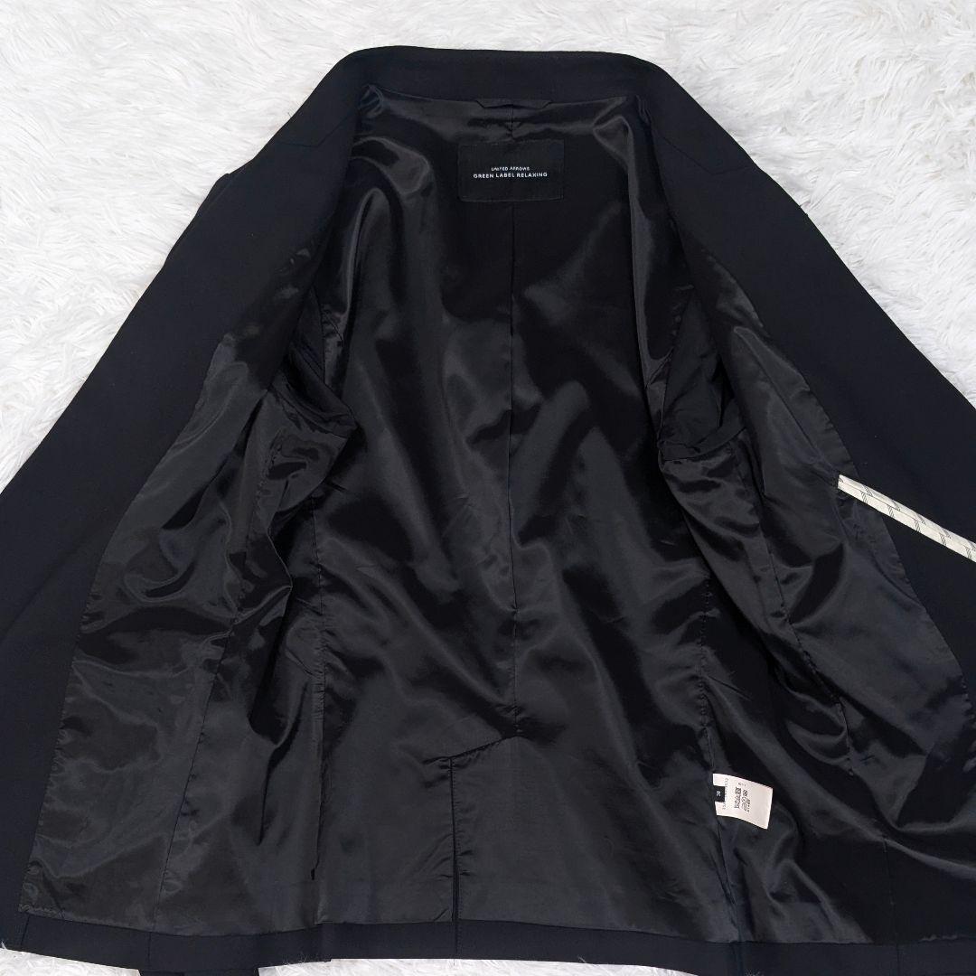 グリーンレーベルリラクシング パンツスーツ 黒 カチリラ ノーラペル 38&36