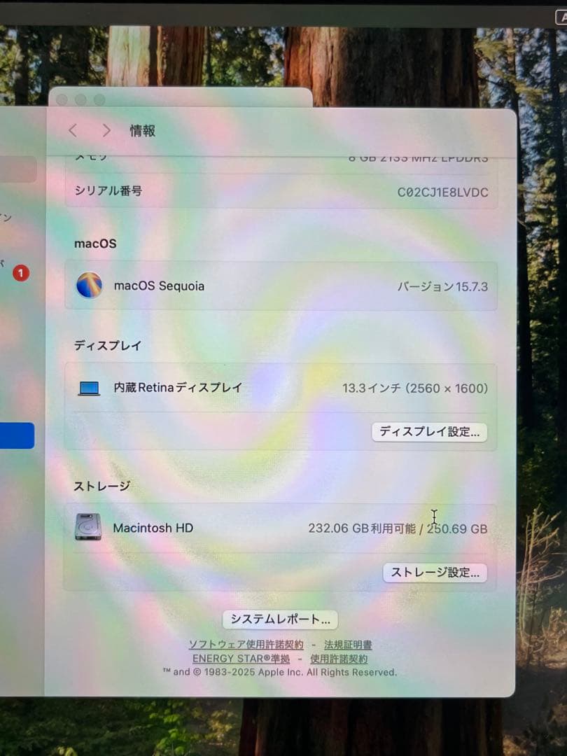 MacBook Pro 13インチ 2019 A1989