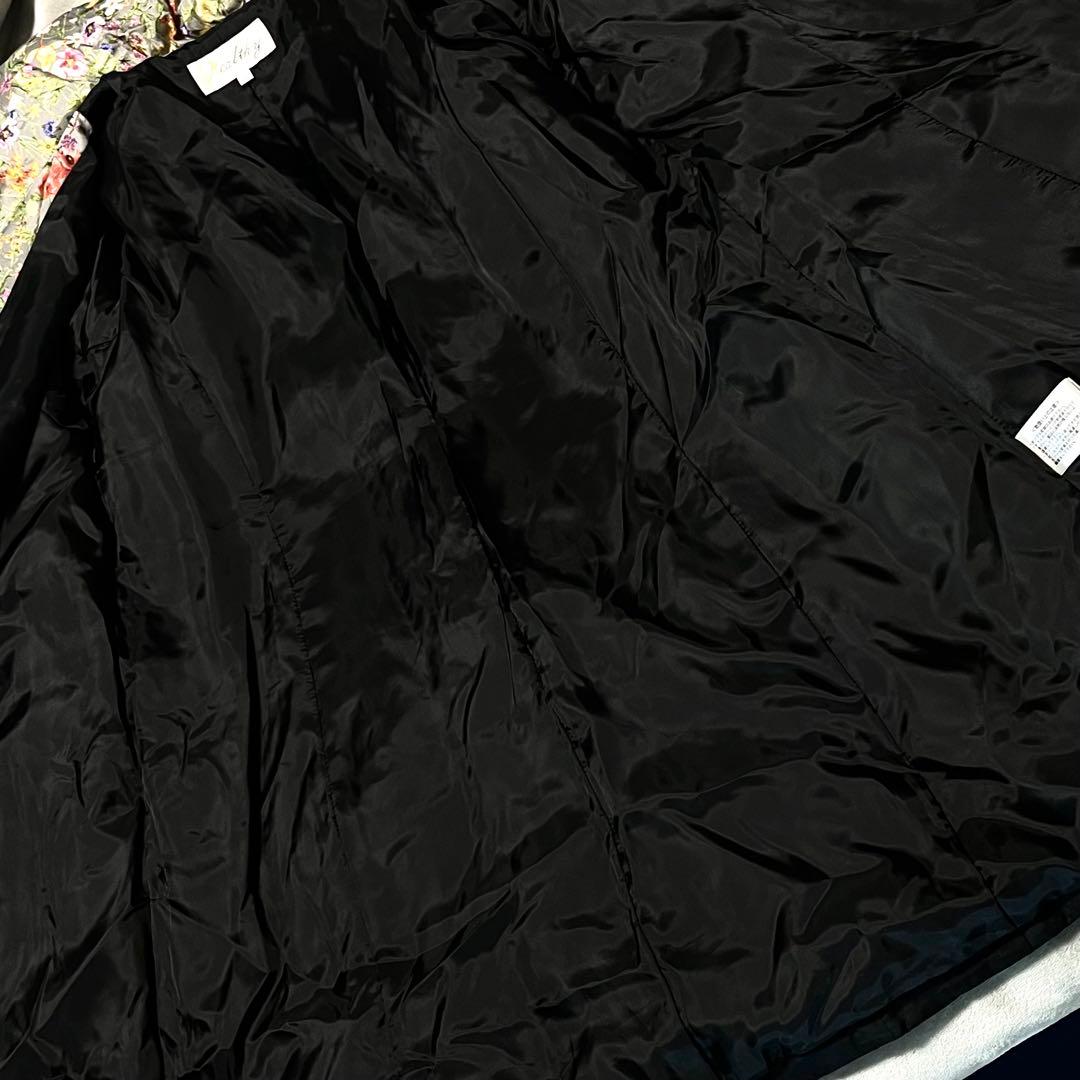 【美品】【LL】Healthy 絹 フラワー ダウンコート レディース