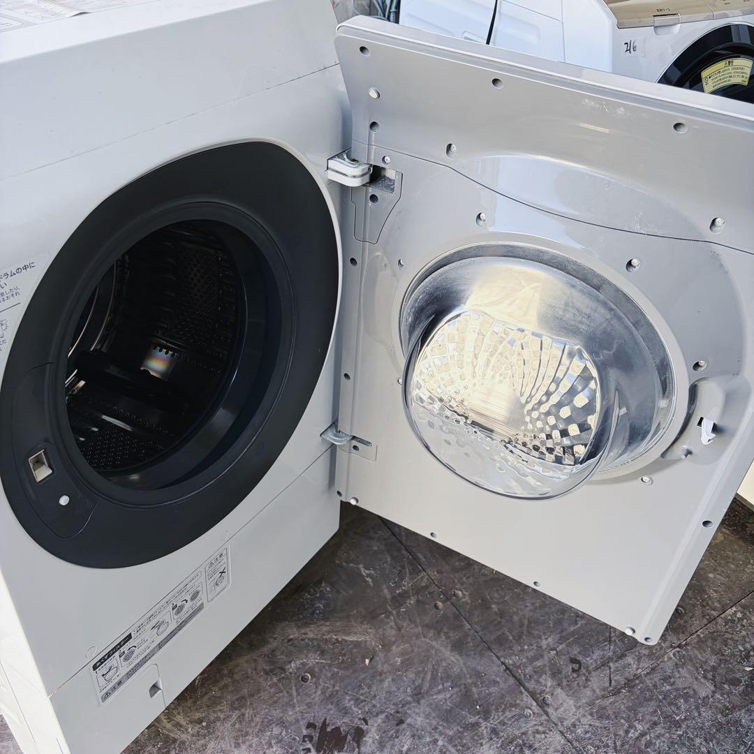 68運搬取付無料！シルバー・純正SHARP大容量ドラム式洗濯乾燥機！完動品超美品