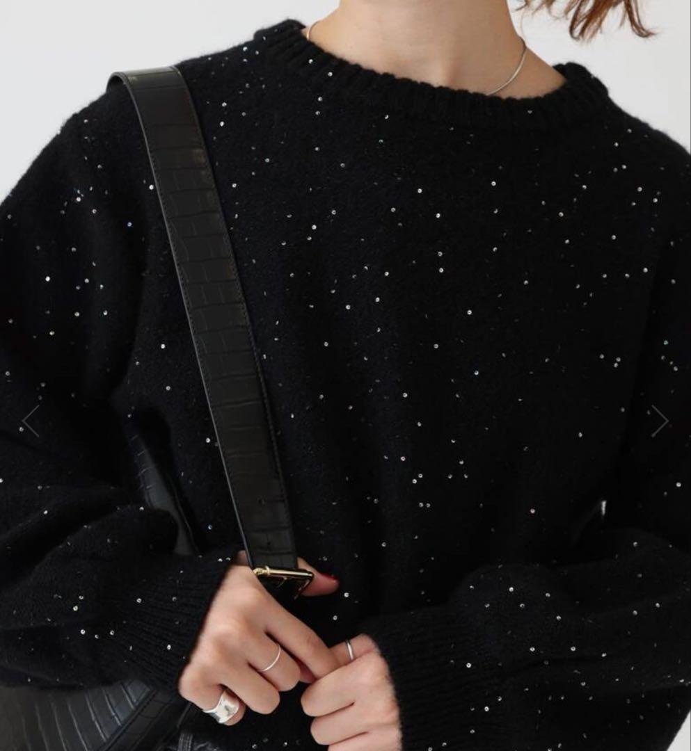 Spick & Span スパンコールショート丈ニット