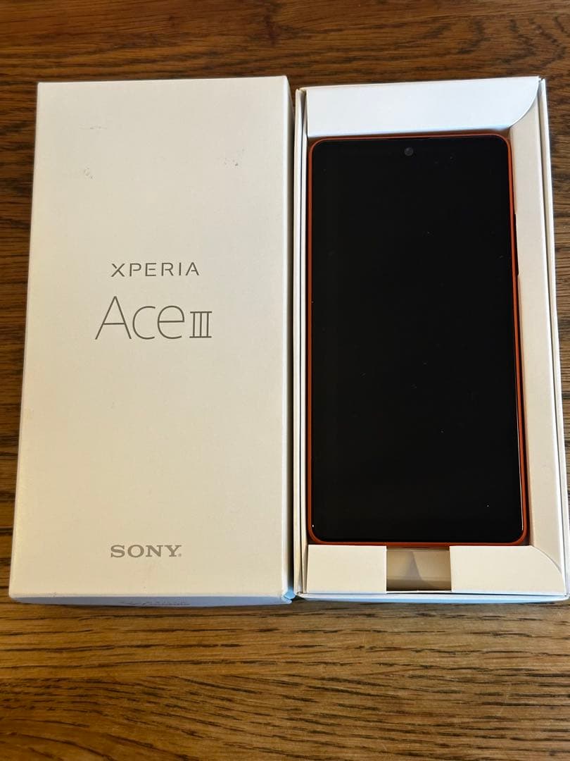 SONY XPERIA Ace III 本体 オレンジ クリアケース付き