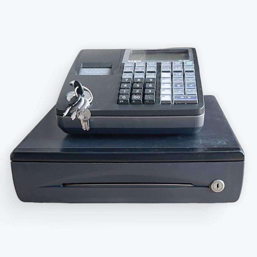 カシオ電子レジスター TE-300説明書鍵付き 黒