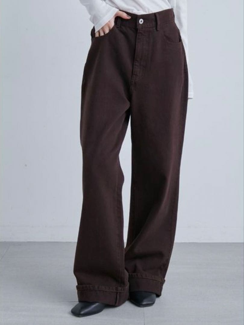 MIESROHE/ミースロエ 裾折り返しストレート美脚デニム