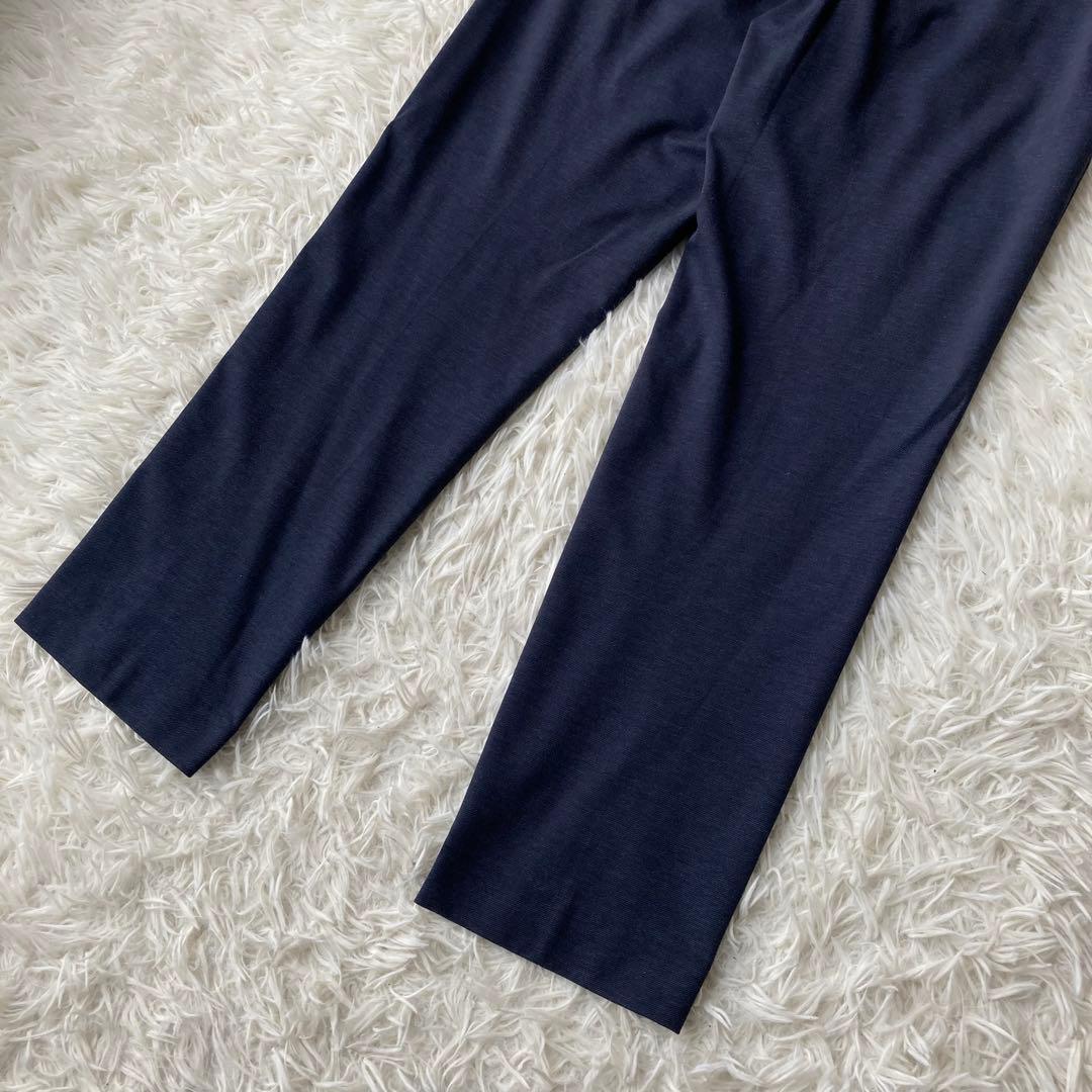 【美品】 UNITED ARROWS ノーカラー セットアップ　ネイビー　38