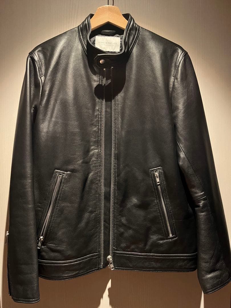 試着のみ　ユナイテッドアローズ　ブラックレザーシングルライダースジャケット