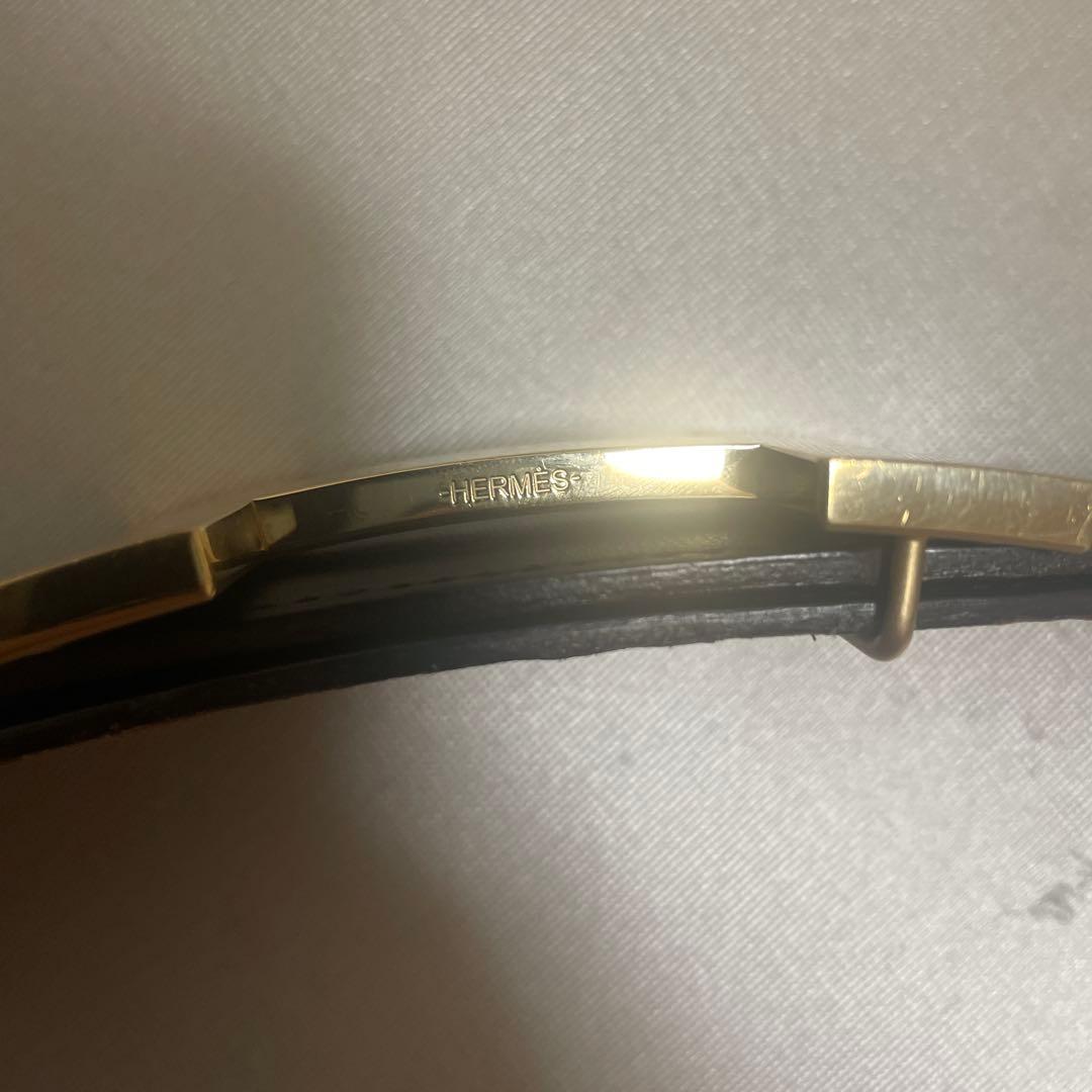 エルメスコンスタンスHベルトブラック/ブラウンのリバーシブルレザー、ゴールド金具