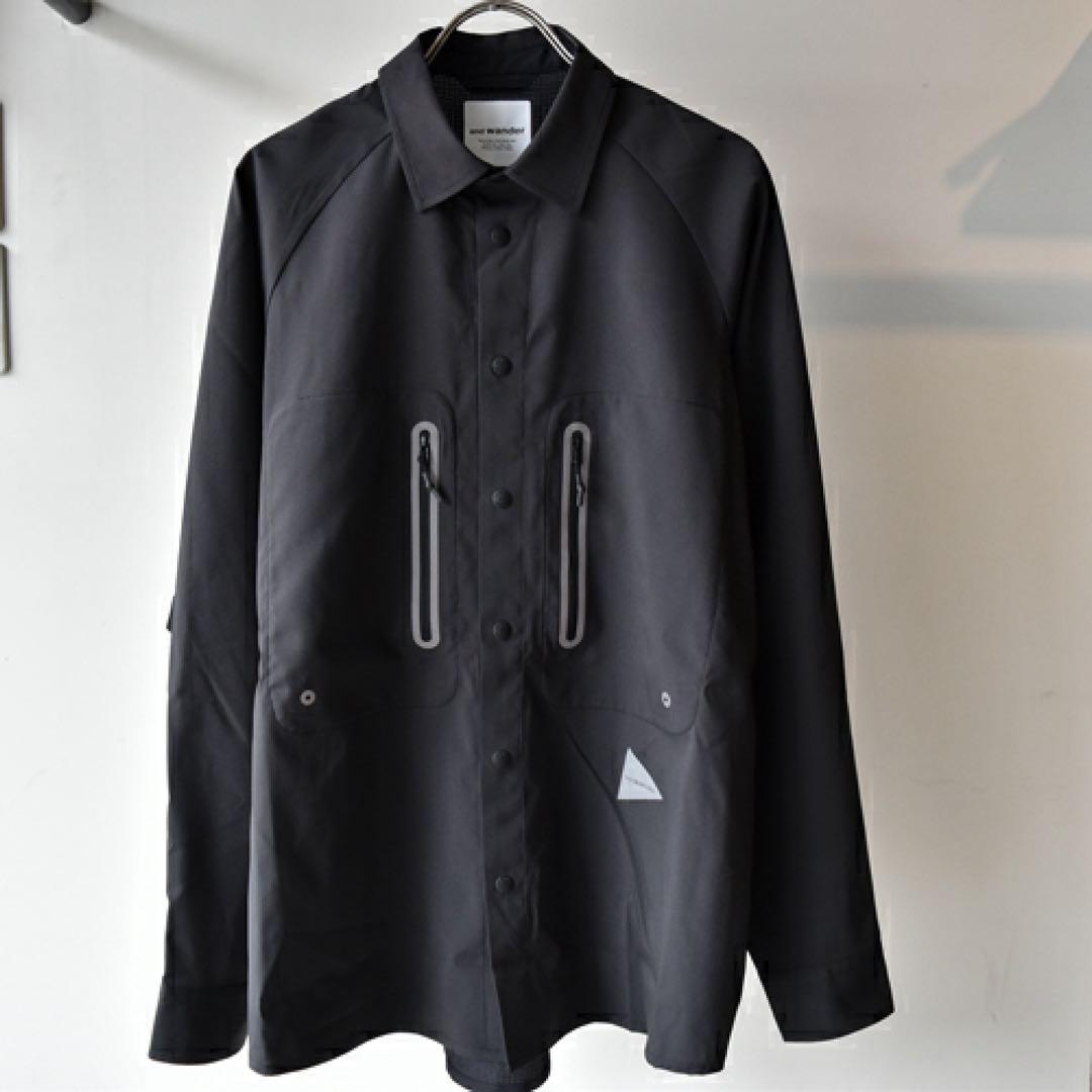 アンドワンダー and wander tech LS shirt ブラック L