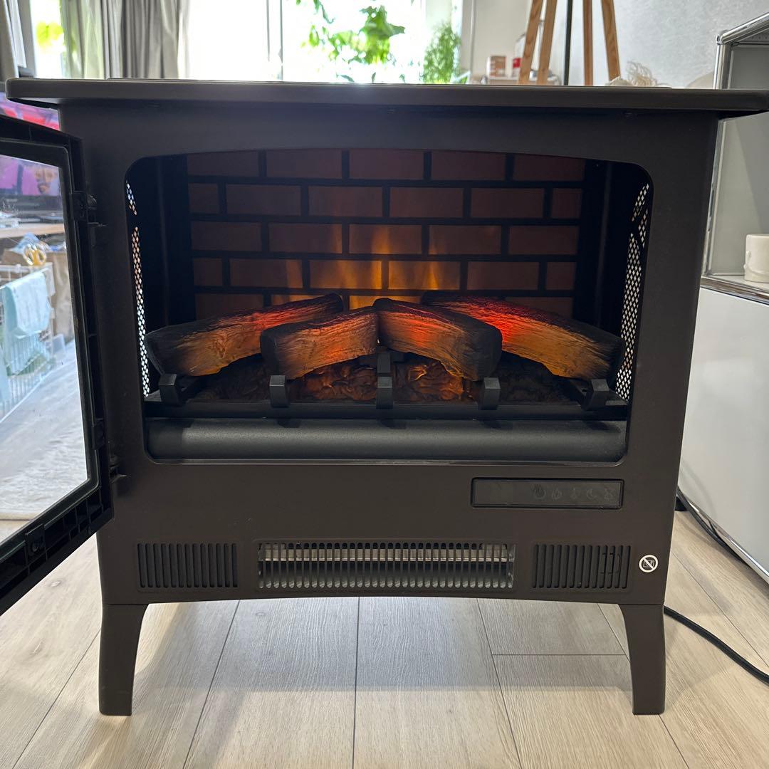 暖炉風 電気ストーブ ブラック