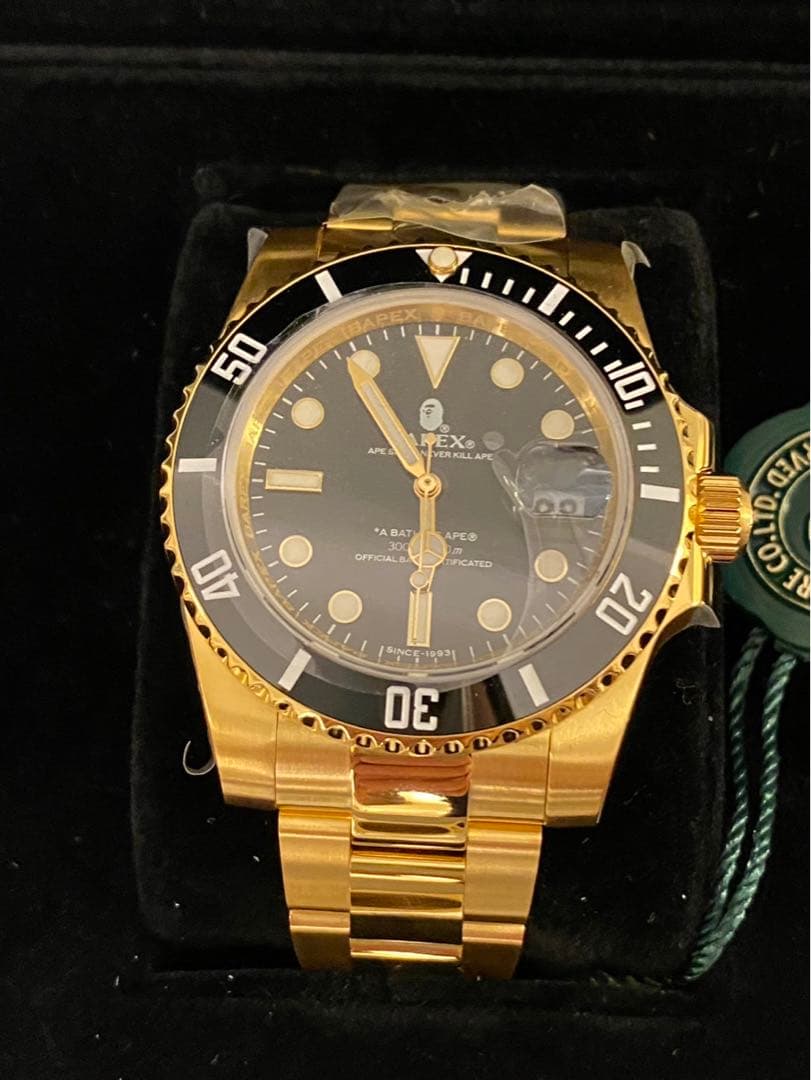 BAPE ゴールド ブラックダイヤル 時計