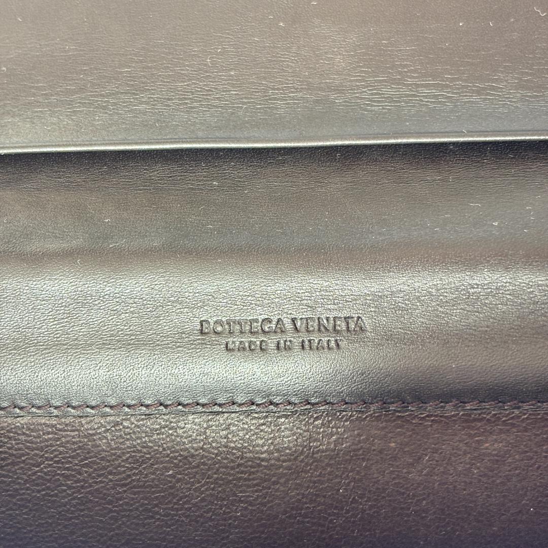 良品 ボッテガヴェネタ イントレチャート 長財布 お洒落 レザー ブラウン