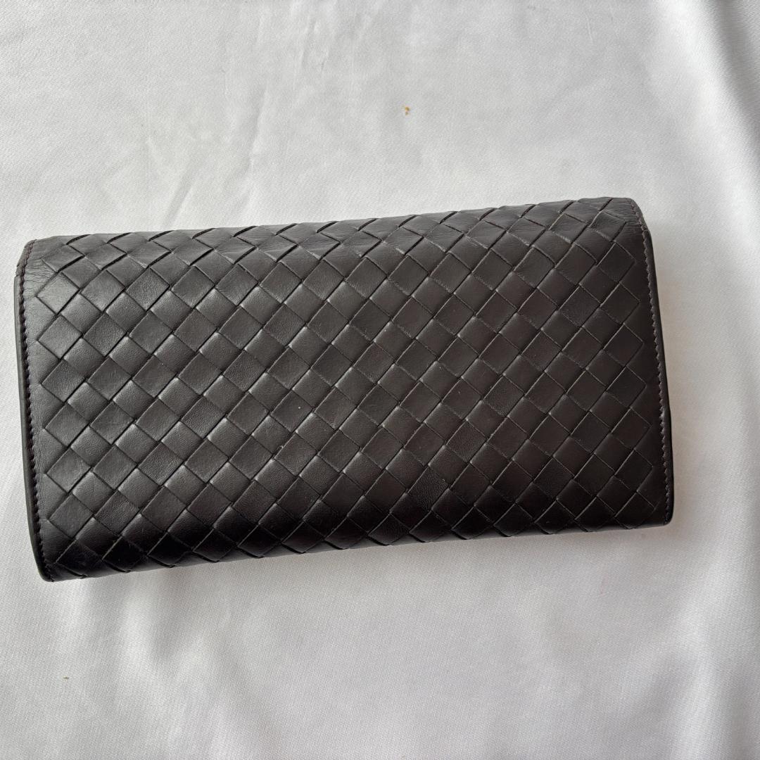 良品 ボッテガヴェネタ イントレチャート 長財布 お洒落 レザー ブラウン