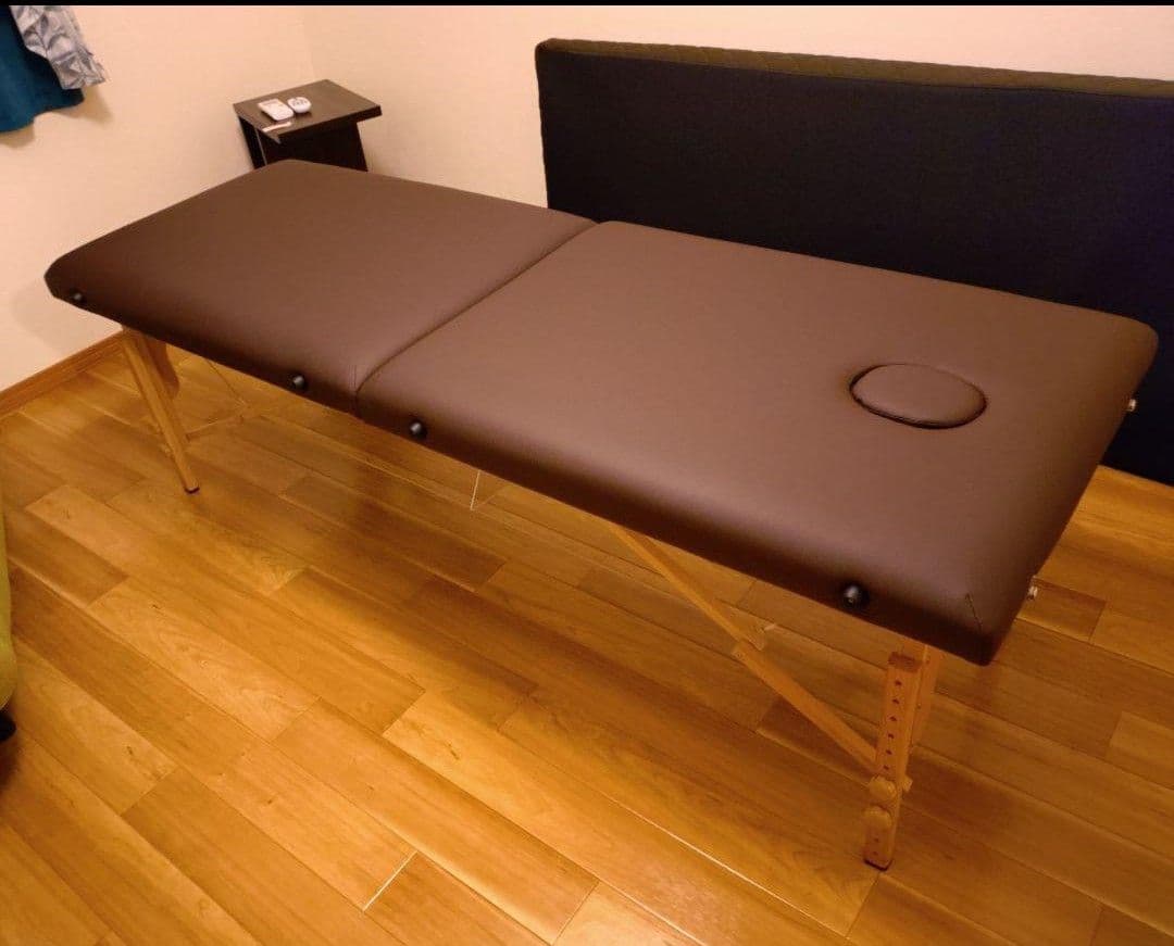 【美品】軽量木製折りたたみベッド EB-03（キャリーバッグ付/ダークブラウン）