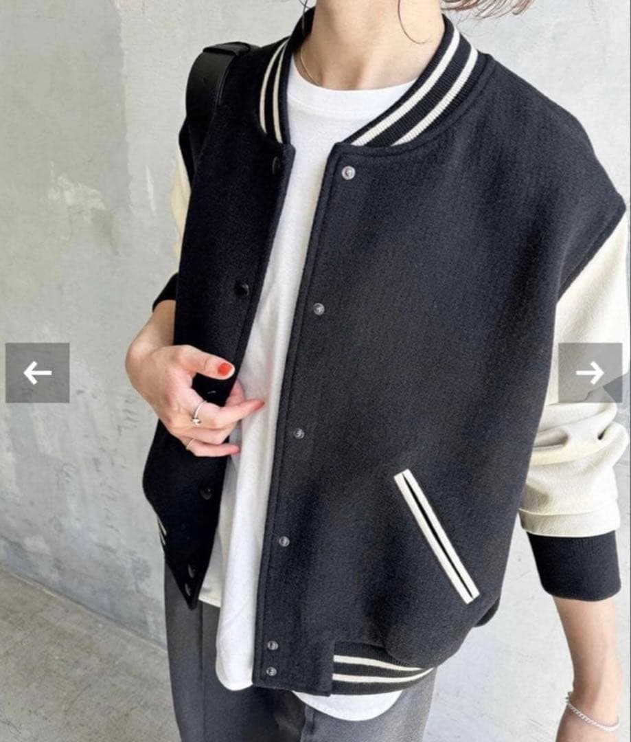 極美品☆スピックアンドスパン　スタンダード　スタジャン　ブラック　38