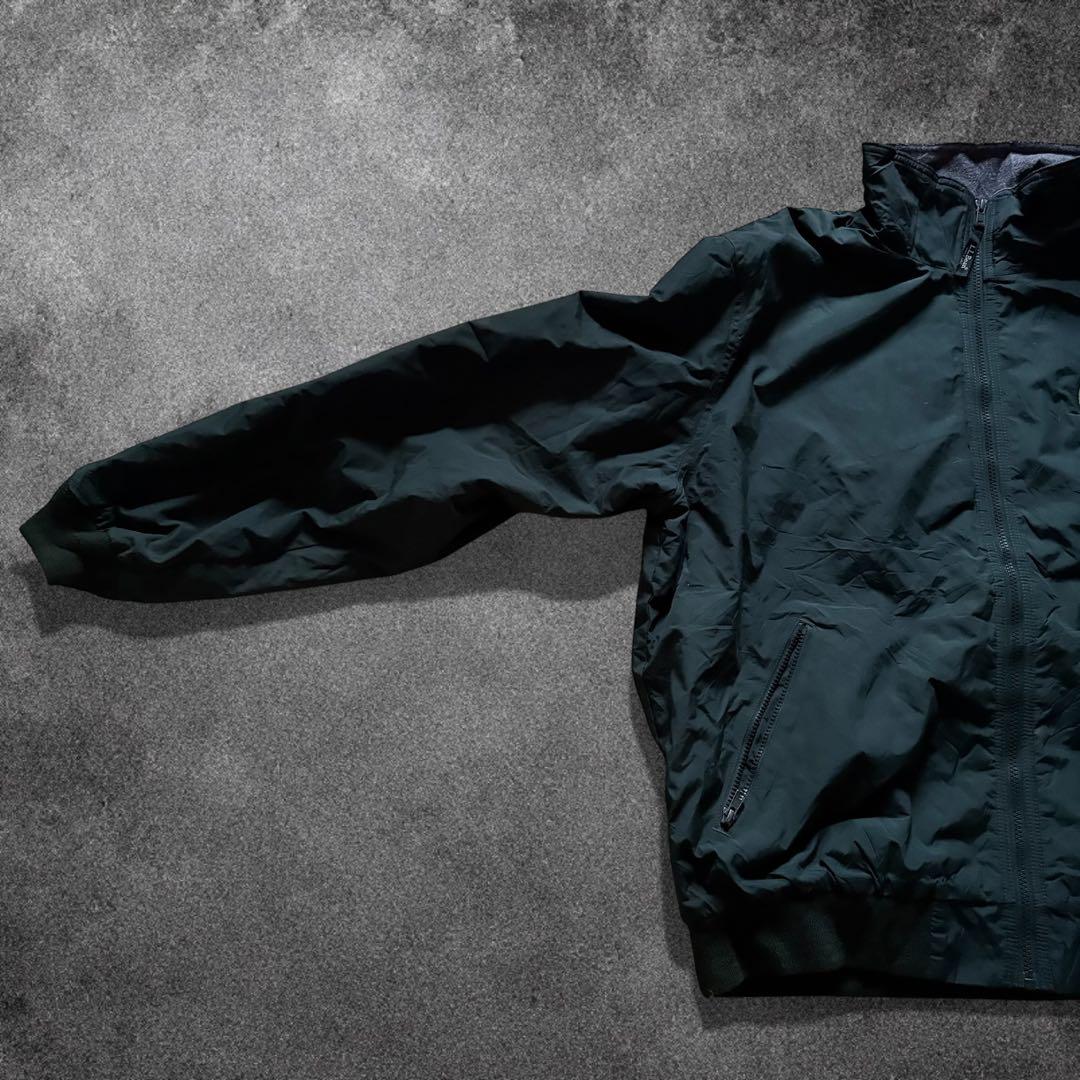 00s L.L.Beanウォームアップジャケットダークグリーン裏地フリースO78